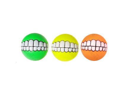 Mäkká pískacia lopta Teeth - 7,5cm