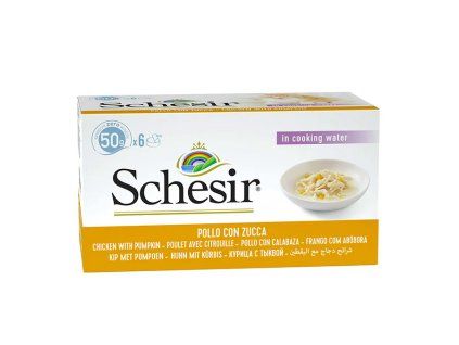 Schesir Multipack Kuracie a tekvica vo vývare 6x50g