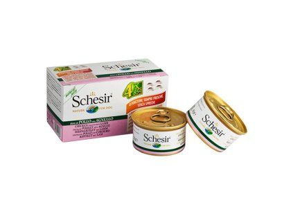 Schesir Dog Multipack - Kuracie s jahňacím 4x85g