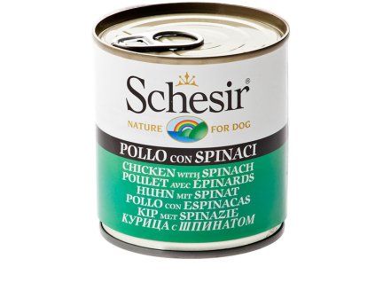 Schesir Dog - Kuracie so špenátom 285g