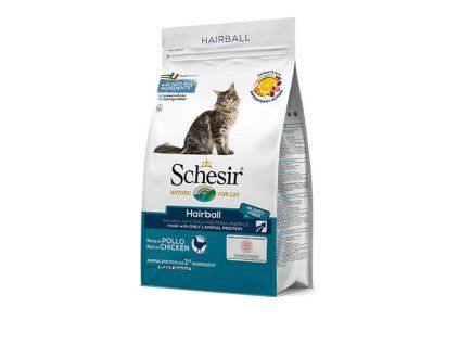 Schesir Cat Hairball - Kuracie s ryžou 400g