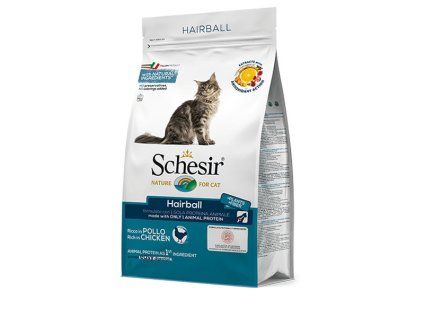 Schesir Cat Hairball - Kuracie s ryžou 1,5kg