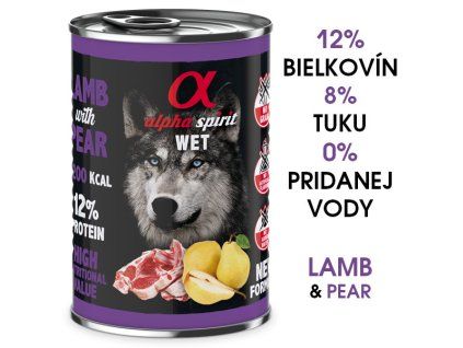 Alpha Spirit Dog Wet - Lamb & Pear 400g