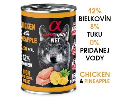Alpha Spirit Dog Wet Chicken & Pineapple 400g