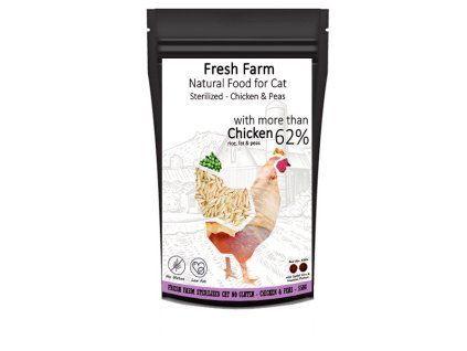 Fresh Farm No Gluten Cat Sterilized - Kuracie s hráškom 10kg