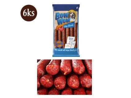 Bow Wow XS Klobása pre psa - hovädzie so šípkami 6ks (30cm)