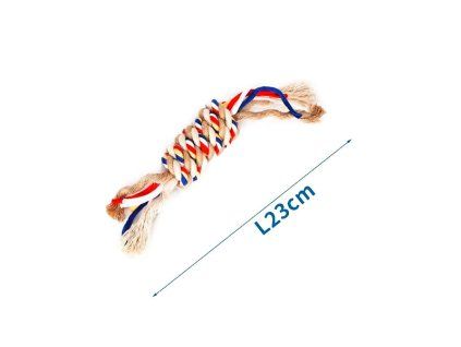 Bavlnené lano s hrubým uzlom Nobleza - 23cm (béžové)