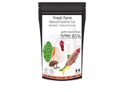 Fresh Farm No Grain Sterilized Cat - Morka a sleď 550g