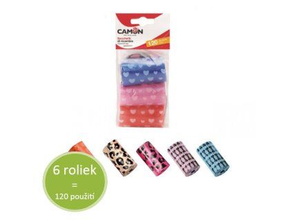 Sáčky na exkrement Camon - farebné (6x20ks)