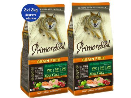 Primordial All Size Kura a losos 2x12kg SK