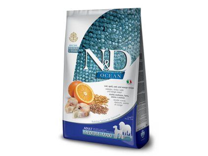 Farmina N&D Dog LG Adult Medium&Maxi Cod, Spelt, Oats & Orange 2,5 kg