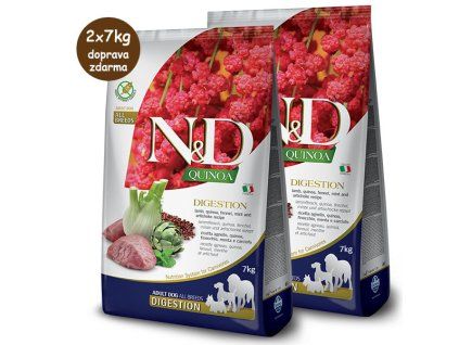 N&D GF Quinoa Dog Digestion Lamb & Fennel 2 x 7kg