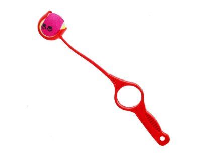 Hádzadlo na loptu pre psa Tennis - 45cm  - Červená