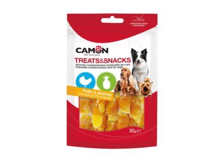 Camon Treats&Snacks Dog - Kúsky kura s ananásom 80g