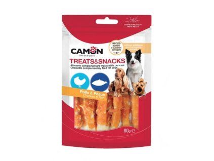 Camon Treats&Snacks Dog - Pásiky treska s kuraťom 80g