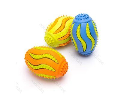 Gumená dentálna hračka v tvare rugby pre psa Nobleza