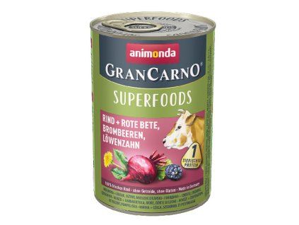 Animonda GranCarno Superfoods Hovädzie + červená repa, černice a púpava 400g