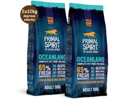 Primal Spirit Dog 65% Oceanland 2x12kg