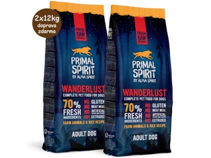 Primal Spirit Dog 70% Wanderlust 2x12kg