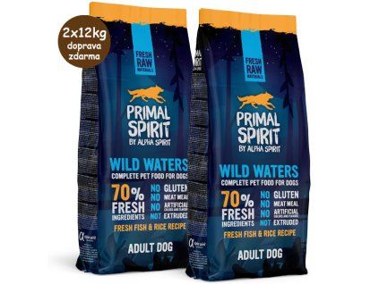 Primal Spirit Dog 70% Wild Waters 2x12kg