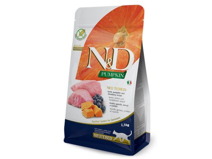 Farmina N&D Cat Pumpkin GF Adult Neutered Lamb & Blueberry 1,5kg
