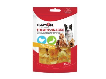 Camon Treats&Snacks Dog - Kúsky kura s banánom 80g