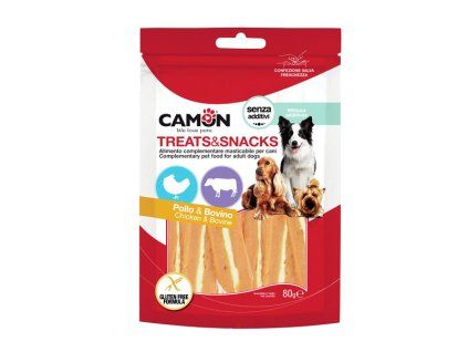 Camon Treats&Snacks Dog - Steaky kuracie s hovädzou kožou  80g