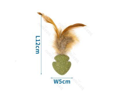 Hračka pre mačku Nobleza - prírodný catnip s pierkom 12cm