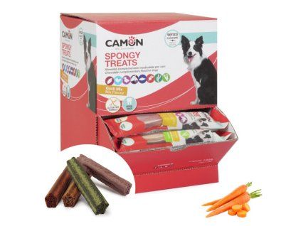 Camon Dental Dog Spongy Treats Tyčinka - bataty, kura a mrkva 28g