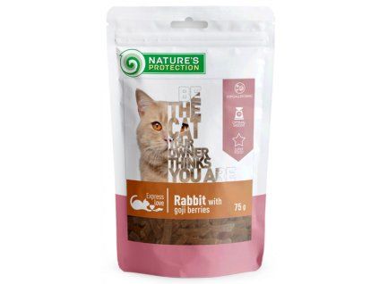 Nature's Protection snacks for cats - Králičie kúsky s goji 75g