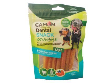 Camon Dental Snack Dog Vegetal Sticks - Bataty a čučoriedky 100g
