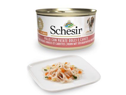 Schesir Dog Adult Petit Cousine - Kuracie filety, bataty a mrkva 85g