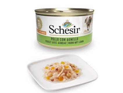 Schesir Dog Adult Petit Cousine - Kuracie filety a jahňacie 85g