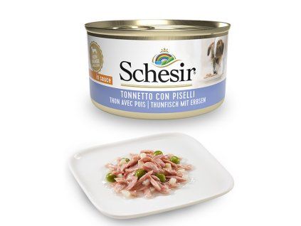 Schesir Dog Adult Petit Cousine - Tuniak a hrášok 85g