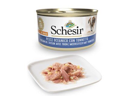 Schesir Dog Adult Petit Cousine - Oceánske ryby a tuniak 85g