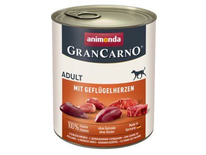 Animonda GranCarno Original Adult - Bravčové a hydinové srdcia 800g