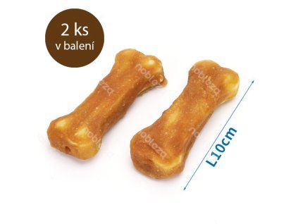 Kosti z byvolej kože celoobalené kuraťom Nobleza 10cm 120g