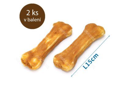 Kosti z byvolej kože celoobalené kuraťom Nobleza 15cm 220g