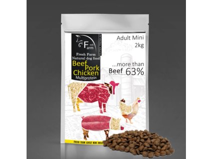 Fresh Farm Adult Mini Multiprotein - Beef, Pork & Chicken 2kg