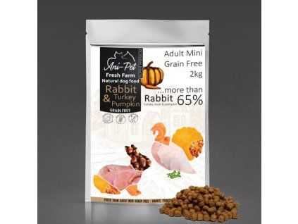 Fresh Farm GF Natural Dog Food Adult Mini - Rabbit & Turkey 2kg