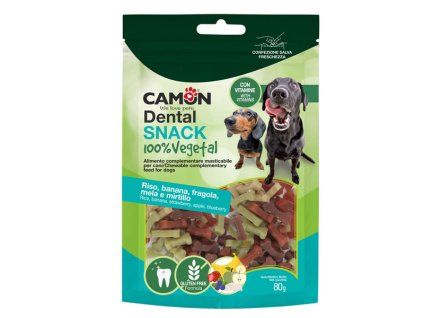 Camon Dental Snack Dog Mini Bones - Ovocné kostičky 80g