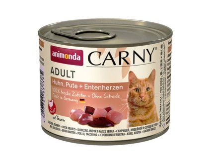 Animonda Carny Adult  - Kuracie, morka a kačacie srdcia 200g