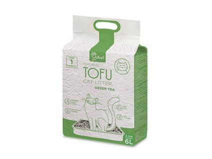 Podstielka pre mačky Velvet Paw Tofu so zeleným čajom 6l