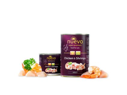 Nuevo Cat Adult - Kuracie s krevetami 400g