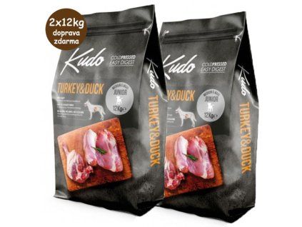 Kudo Dog LG Junior Medium&Maxi Turkey & Duck 2x12kg
