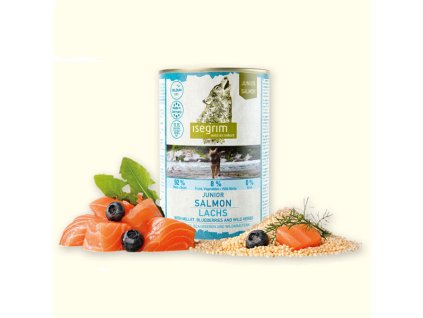 Isegrim Dog Junior Salmon + Millet, Blueberries & Wild Herbs 400g
