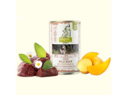 Isegrim Dog Junior Wild boar + Potato, Pumpkin & Wild Herbs 400g