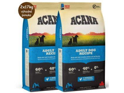 Acana Heritage Adult Dog Recipe 2x17kg
