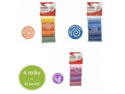 Voňavé vrecká na exkrementy - citrus/detský púder/levenduľa 60ks