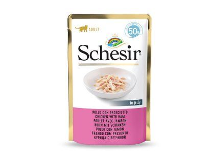 Schesir Cat kapsička - Kuracie so šunkou 50g